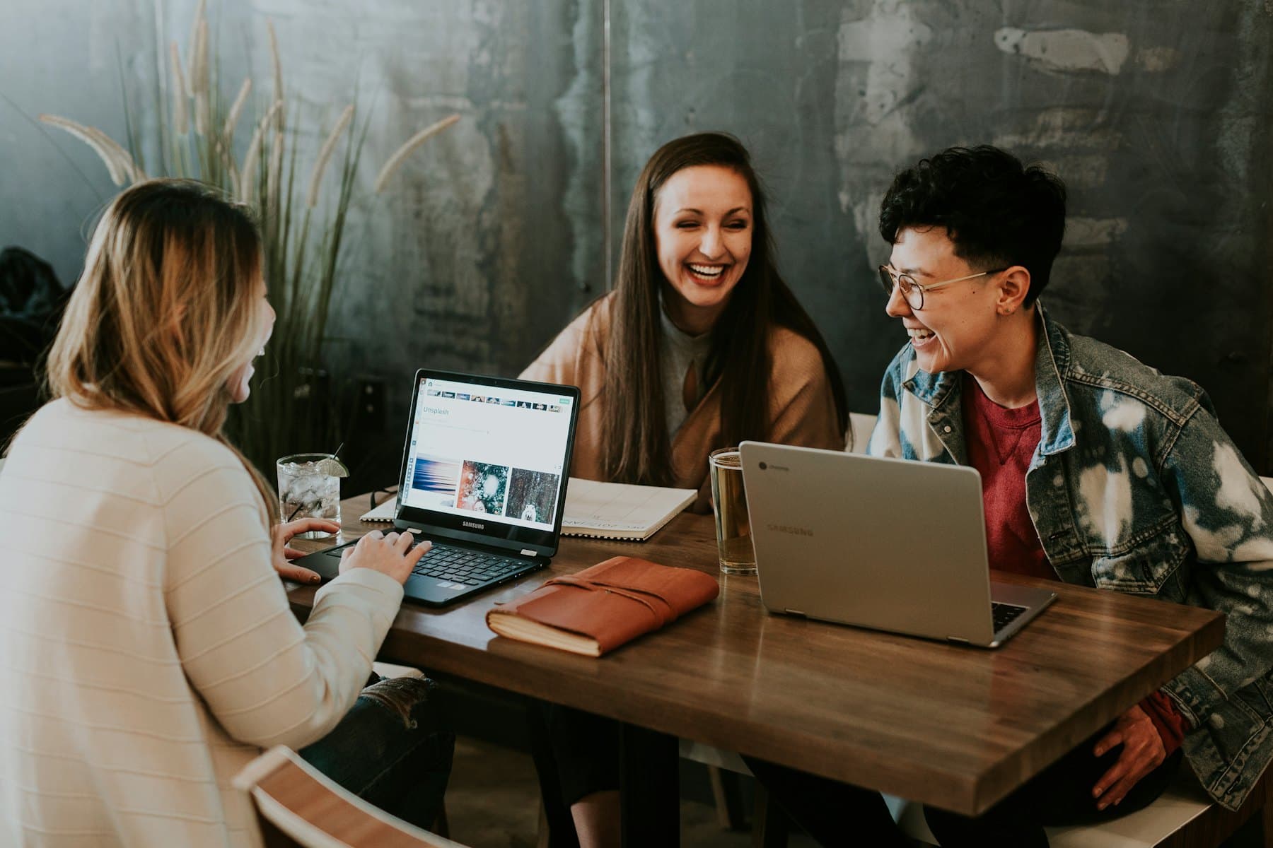 Residents studying together at a shared table